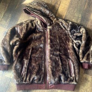 NWT Excelled Genuine Leather and Full Faux Fur Lined Reversible Jacket XXL 2XL